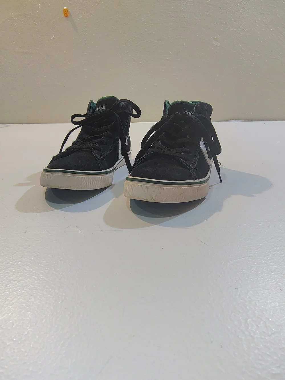 Converse Kids Black High-Top Sneakers with Green Lining